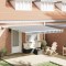 vidaXL Copertină retractabilă manual cu LED, antracit/alb, 400x300 cm