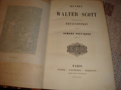 Walter Scott - Romans Poetiques - 1862 - in franceza - tome II foto