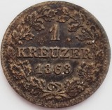 2450 Germania Bavaria 1 kreuzer 1868 Maximilian II km 873, Europa