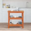 VidaXL Banc de lucru Maro ceruit 78.5 x 50 x 80 cm Lemn masiv de pin 865374