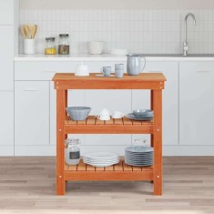 vidaXL Banc de lucru Maro ceruit 78.5 x 50 x 80 cm Lemn masiv de pin