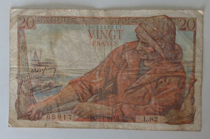 Bancnota Franța - 20 Francs 15-04-1943