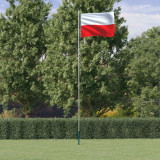 VidaXL Steag Polonia și st&acirc;lp din aluminiu, 6,23 m