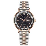 Cumpara ieftin Ceas dama Poedagar CS1372, otel inoxidabil, argintiu-rose gold, cadran negru