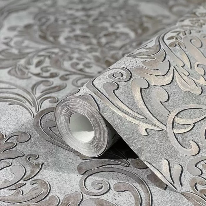 Tapet decorativ, Marburg clasic, baroc, gri, auriu, dormitor, living, Urban Spaces, 32605