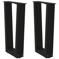 vidaXL Picioare pentru măsuță de cafea &icirc;n formă de V, 2 buc., negru, 28x (42-43,3) cm, oțel 4012620