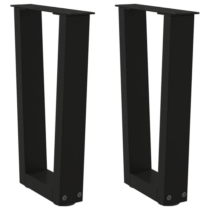 vidaXL Picioare pentru măsuță de cafea &icirc;n formă de V, 2 buc., negru, 28x (42-43,3) cm, oțel
