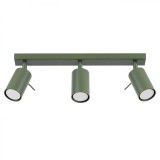 Lampă De Tavan Ring Verde Măsliniu Din Oțel Cu 3 Becuri Tub Moderne De Interior.