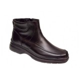Ghete barbati casual din piele naturala cu fermoar, imblanite, Negru GKR GKR77N, GKR Ciucaleti