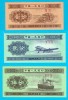 China Set 3x (p#860+861+862) 1+2+5 Fen 1953 UNC