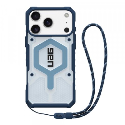 Husa MagSafe pentru Apple iPhone 17 Pro, Urban Armor Gear, Pathfinder Clear with Lanyard, Albastra foto