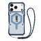 Husa MagSafe pentru Apple iPhone 17 Pro, Urban Armor Gear, Pathfinder Clear with Lanyard, Albastra