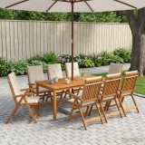 Cumpara ieftin Set de dining pentru gradina, 9 piese 8-Locuri natural