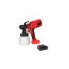 Pistol de vopsit, cu rezervor de 800 ml, cu acumulator inclus, duza reglabila, cu piese detasabile pentru o curatare usoara, rosu