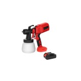 Pistol de vopsit, cu rezervor de 800 ml, cu acumulator inclus, duza reglabila, cu piese detasabile pentru o curatare usoara, rosu