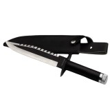 Cumpara ieftin Cutit Vanatoare IdeallStore First Blood Negru 35cm, Otel Inoxidabil 440, Teaca, Camping, Drumetii, Supravietuire