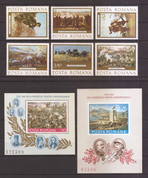 Romania 1977 - LP 933, 934, 935 - CENTENARUL INDEPENDENTEI DE STAT, MNH