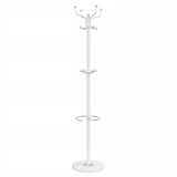 Cumpara ieftin Cuier cu suport umbrela, alb, 180 cm, fier vopsit electrostatic