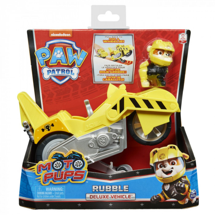 PATRULA CATELUSILOR MOTO PUPS RUBBLE SI MOTOCICLETA DELUXE SuperHeroes ToysZone