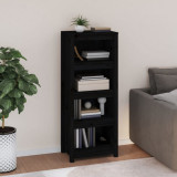 Cumpara ieftin Bibliotecă, negru, 50x35x125,5 cm, lemn masiv de pin