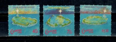 Cocos (Keeling) Islands 1990 - Craciun, serie neuzata foto