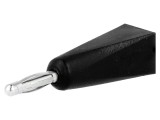 Conector banană 2mm negru 5A pe cablu lipit