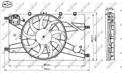 NRF 47757 Ventilator, radiator foto