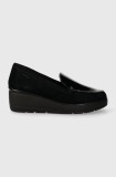 Geox mocasini D ILDE B femei, culoarea negru, toc pana, D36RAB022HHC9999