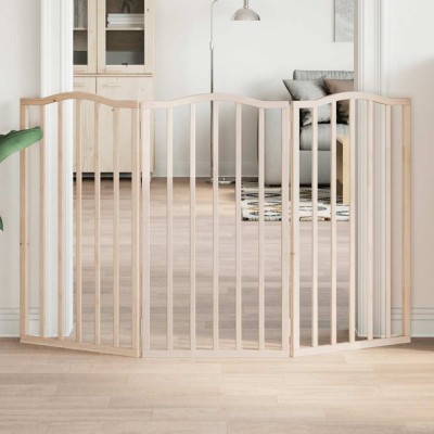 vidaXL Poartă pentru c&amp;acirc;ini pliabilă, 3 panouri, 150 cm, lemn de plop 352206 foto