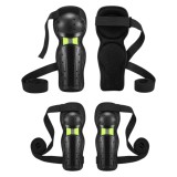 Cumpara ieftin Set Protectii Tactice pentru Copii si Tineri Cotiere si Genunchiere 4 Piese, Trotineta Bicicleta Moto Scuter Airsoft Sporturi Extreme, Negru cu Elemen