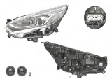 Far Ford Galaxy, 10.2015-, fata, Stanga, cu LED daytime running light; H7+H7+LED; electric; silver; cu motor; cu becuri; cu LED control unit;, Valeo