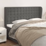vidaXL Tăblie de pat cu aripioare gri 203x23x118/128 cm piele eco