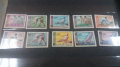 LOT TIMBRE NESTAMPILATE SERIE AJMAN 1965 SPORT foto