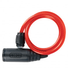 Cablu Antifurt Bicicleta Oxford Bumber Cable Lock Smoke, 600 x 60mm, Rosu