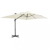 VidaXL Umbrelă &icirc;n consolă cu st&acirc;lp din aluminiu, nisipiu, 400x300 cm