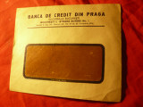 Plic Antetul Bancii de Credit din Praga 1934 Filiala Bucuresti