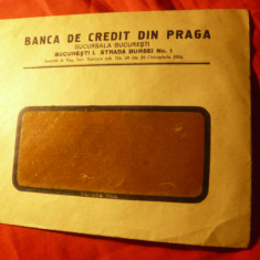 Plic Antetul Bancii de Credit din Praga 1934 Filiala Bucuresti