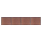 Cumpara ieftin Set panouri gard, 699x146 cm, maro, WPC