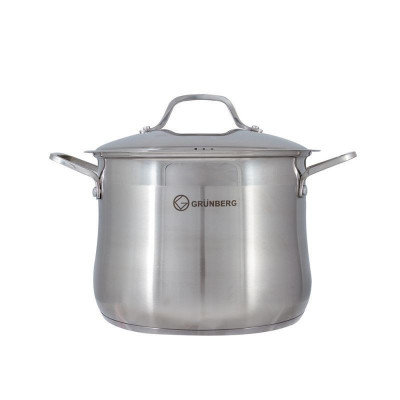 Oala inox Grunberg cu capac, 28 cm, 13 l foto