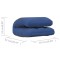 Scaun de podea pliabil, albastru, material textil - 9
