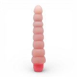 Vibrator BAILE Flexi Vibe Spine, cu design curbat și texturat, vibrații multiple, din TPE, culoarea pielii, 19 cm