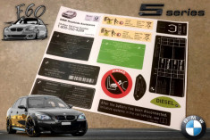 Etichete Tehnice Colante Autocolante Tinichigerie Caroserie Restaurare BMW E60 foto