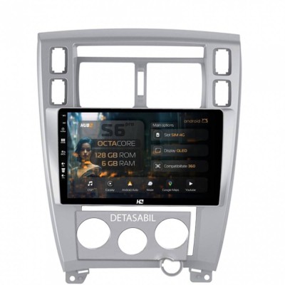 Navigatie Hyundai Tucson (2004-2009) 6GB RAM Android 13 Octacore Slot Sim 4G DSP GPS Wi-FI Carplay Android Auto USB Bluetooth Waze Touchscreen 10.1 In foto