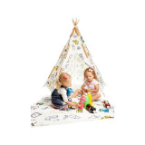 Cort pentagonal Tee-Pee, de colorat, Pony EduKinder World