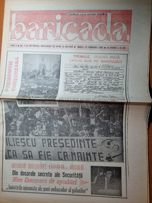 baricada 12 februarie 1991-art. rapid bucuresti si art. masonii romaniei mari