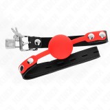 Kink Collar &amp; Gag-Ball Gag din Silicon 4 cm cu Lacăt 60 X 2 cm