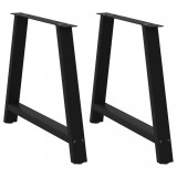 VidaXL Picioare de masă &icirc;n formă de A, 2 buc., negru, 100x(72-73) cm, oțel