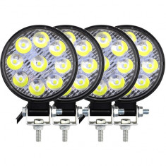 Set 4 Buc Proiector Led 27W 12/24V 6000K Rotund PL 027