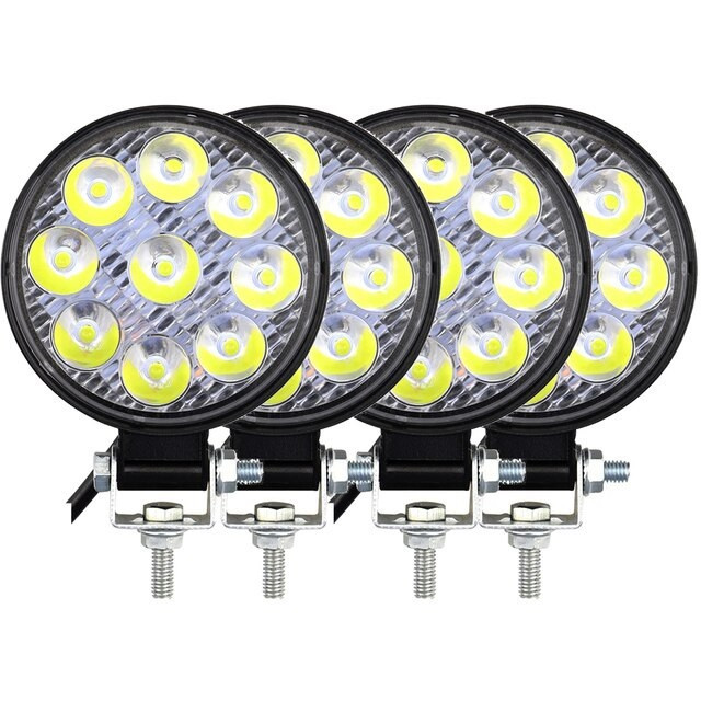 Set 4 Buc Proiector Led 27W 12/24V 6000K Rotund PL 027