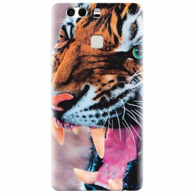 Husa silicon pentru Huawei P9 Plus, Angry Tiger Teeth Fresh foto